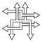 Complex ways solve complex problems, vector arrow direction path symbol sign optimization of the process