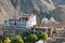 Complex of white Lamayuru Monastery, a Tibetan Buddhist monastery in Lamayouro in Ladakh, India -