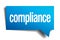 Compliance blue paper speech bubble