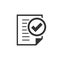 Compliance document icon in flat style. Approved process vector illustration on white isolated background. Checkmark business