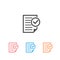 Compliance document icon set in flat style. Approved process vector illustration on white isolated background. Checkmark