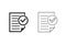 Compliance document line icon set in flat style. Approved process vector