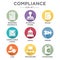 In compliance - icon set that shows a company passed inspection