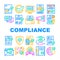 Compliance Quality Procedure Icons Set Vector