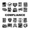 Compliance Quality Procedure Icons Set Vector