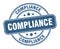 compliance stamp. compliance round grunge sign.