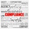 Compliance word cloud collage, business concept background