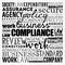 Compliance word cloud collage, business concept background