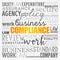 Compliance word cloud collage, business concept background