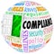 Compliance Words Sphere Following Rules Regulation