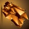 Complicated abstract golden 3D shape, vector digital lattice obj