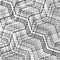Complicated greyscale geometric pattern, geometric texture of asymmetric, dense lines with camber, weave effect. Crossed,