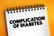 Complication of Diabetes text concept on notepad for presentations and reports