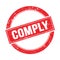 COMPLY text on red grungy round stamp