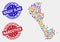 Component Boracay Island Map and Distress Assembled and Narcotics Stamp Seals