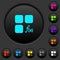 Component functions dark push buttons with color icons