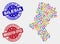 Component Silesian Voivodeship Map and Distress Assembled and Immigration Office Stamp Seals