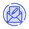 Compose, Edit, Email, Envelope, Mail Blue Dotted Line Line Icon