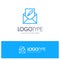 Compose, Edit, Email, Envelope, Mail Blue outLine Logo with place for tagline