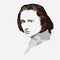 Composer Franz Liszt. vector portrait