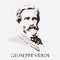 Composer Giuseppe Verdi. vector portrait