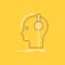 composer, headphones, musician, producer, sound Flat Line Filled Icon. Beautiful Logo button over yellow background for UI and UX