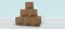 Composite 3d image of stack of brown packed cardboard boxes