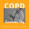 Composite of copd awareness day text and midsection of female doctor wearing mask using tablet