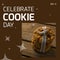 Composite of dec 4 and celebrate cookie day text with cookies tied with ribbon on wooden table