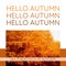 Composite of hello autumn text over autumn trees