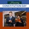 Composite of honouring constitution day text over diverse lawyers and businesspeople