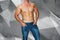 Composite image of attractive bodybuilder