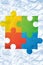 Composite image of autism awareness jigsaw