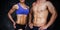 Composite image of bodybuilding couple