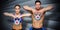 Composite image of bodybuilding couple