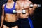 Composite image of bodybuilding couple