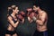 Composite image of boxing couple