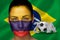 Composite image of colombia football fan in face paint