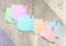 Composite image of colored Sticky Note