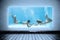 Composite image of cute couple holding hands underwater in the swimming pool