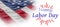 Composite image of digital composite image of happy labor day and god bless america text