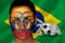 Composite image of ecuador football fan in face paint