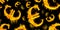 Composite image of euro sign on fire