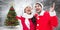 Composite image of festive young couple
