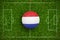 Composite image of football in holland colours