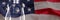 Composite image of full frame of wrinkled american flag