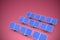 Composite image of image of 3d blue solar panel arranged in rows