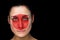 Composite image of japan football fan in face paint