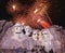 Composite image of Mount Rushmore and fireworks