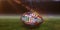 Composite image of rugby world cup international ball